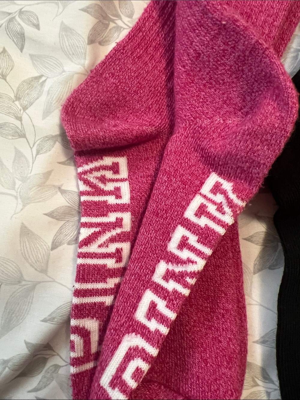 PINK vs Pink & Black Crew Socks - Pack of 2 - Picture 5 of 12